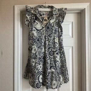 Umgee navy blue and cream Bohemian Dress